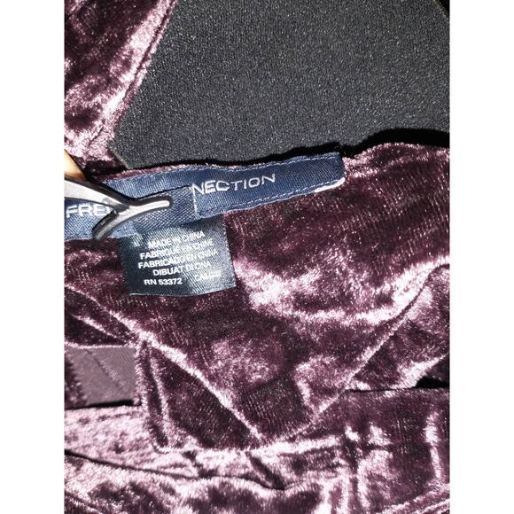 French Connection Women’s Purple Velvet Cocktail Dress Size 10 Double V-Neck - Picture 7 of 16